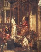 TINTORETTO, Jacopo Christ before Pilate oil on canvas